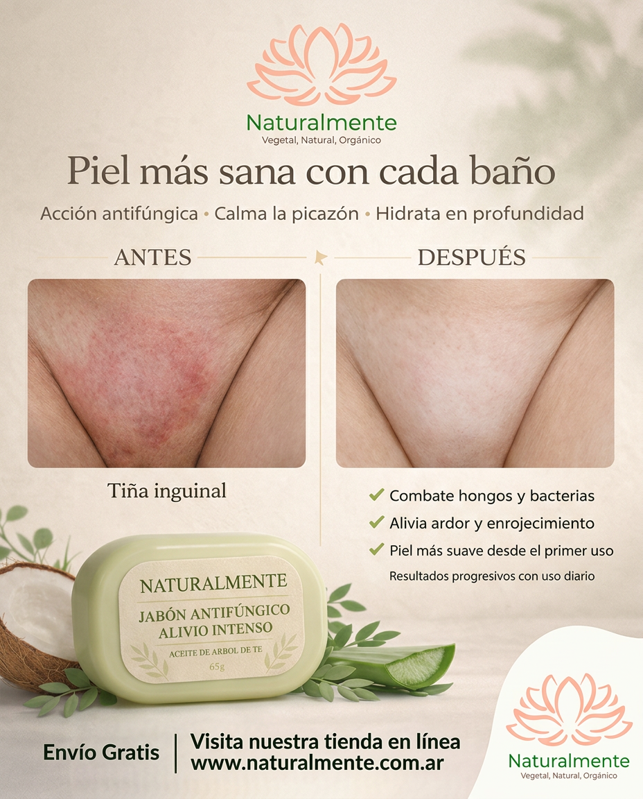 Antes y despu&eacute;s ti&ntilde;a inguinal jab&oacute;n antif&uacute;ngico